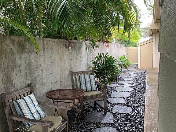 Private courtyard with gate to street