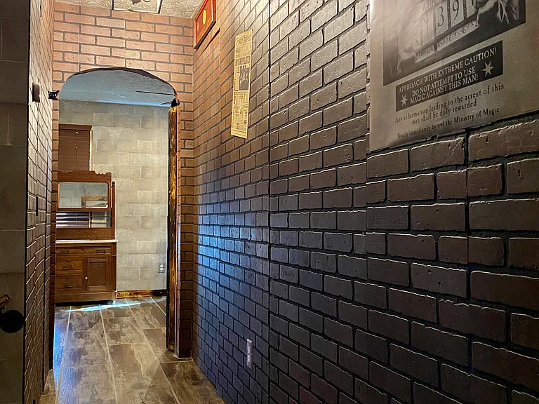 Upstairs hallway complete with custom hidden doors.