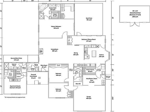 Floor Plan & Detatched Shed