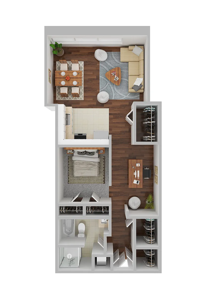 Floor plan Jr. 1 Bed 1 Bath