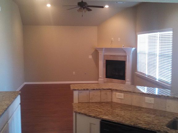 Den with gas fireplace
