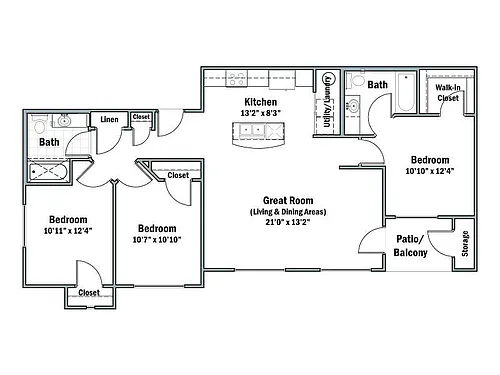 Floor plan 3 bed