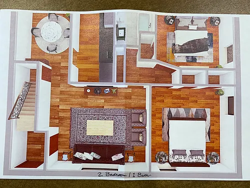 Floor plan 2 BEDROOM - 1 BATH