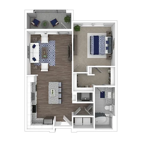 Floor plan A2-The Elegant | 739 SF