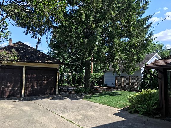 garage and back garden