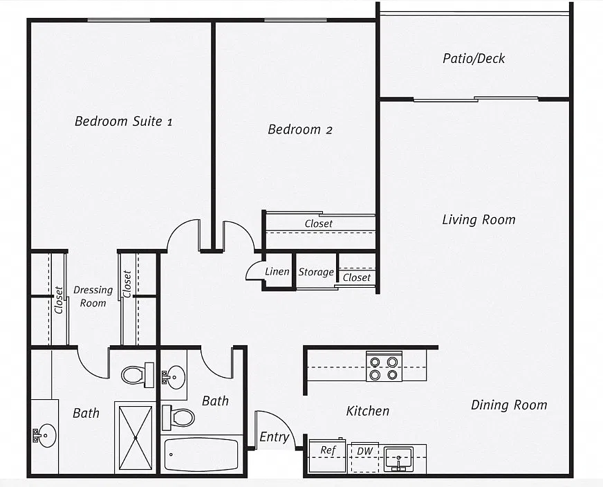 Floor plan Two Bedroom Two Bathroom