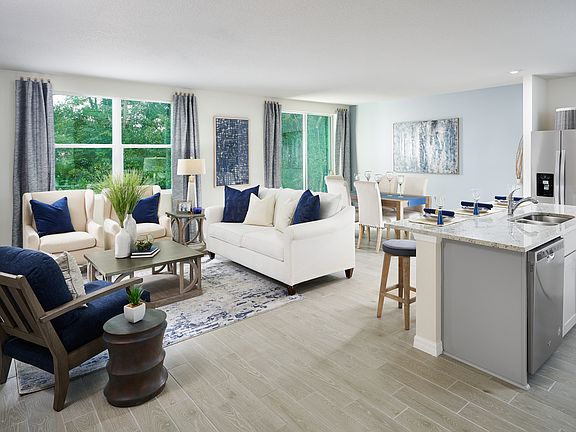 Great Room of the Foxglove plan modeled at Spring Hill.