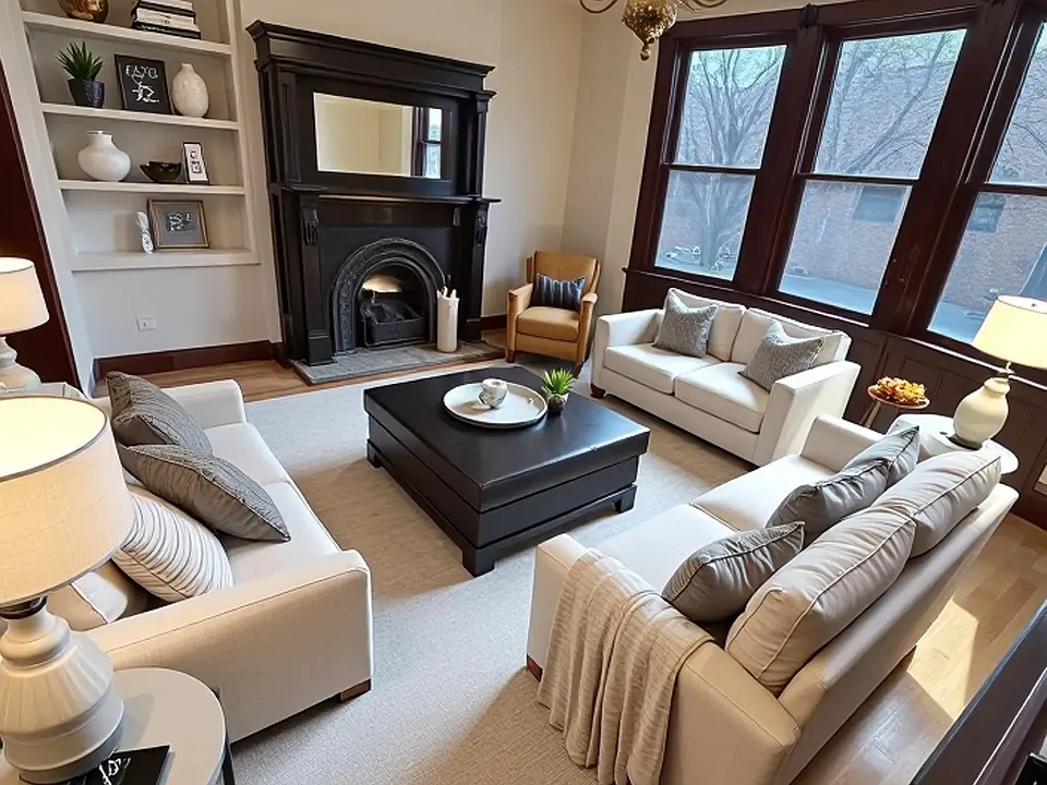 virtual staged living room