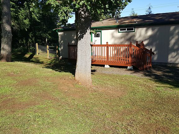 Fenced backyard and deck