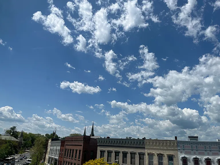 Looking from the windows down Main St towards the Academy of Music.