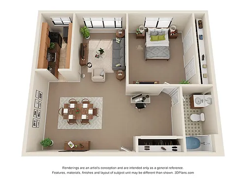 Floor plan 1BR 1BA