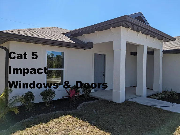 Drought tolerant landscaping, impact rated windows and doors
