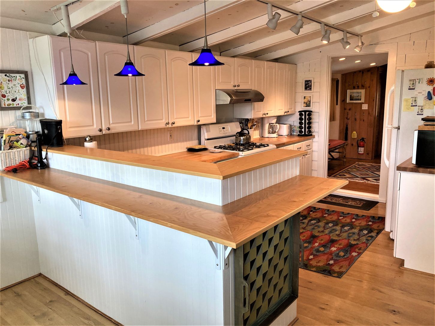 Kitchen with new butcher block counters