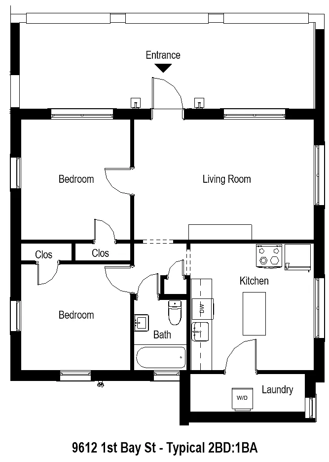 Floor plan 9612 2BD 1BA First Floor