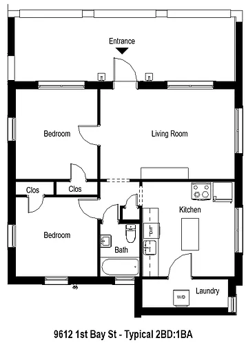Floor plan 9612 2BD 1BA First Floor
