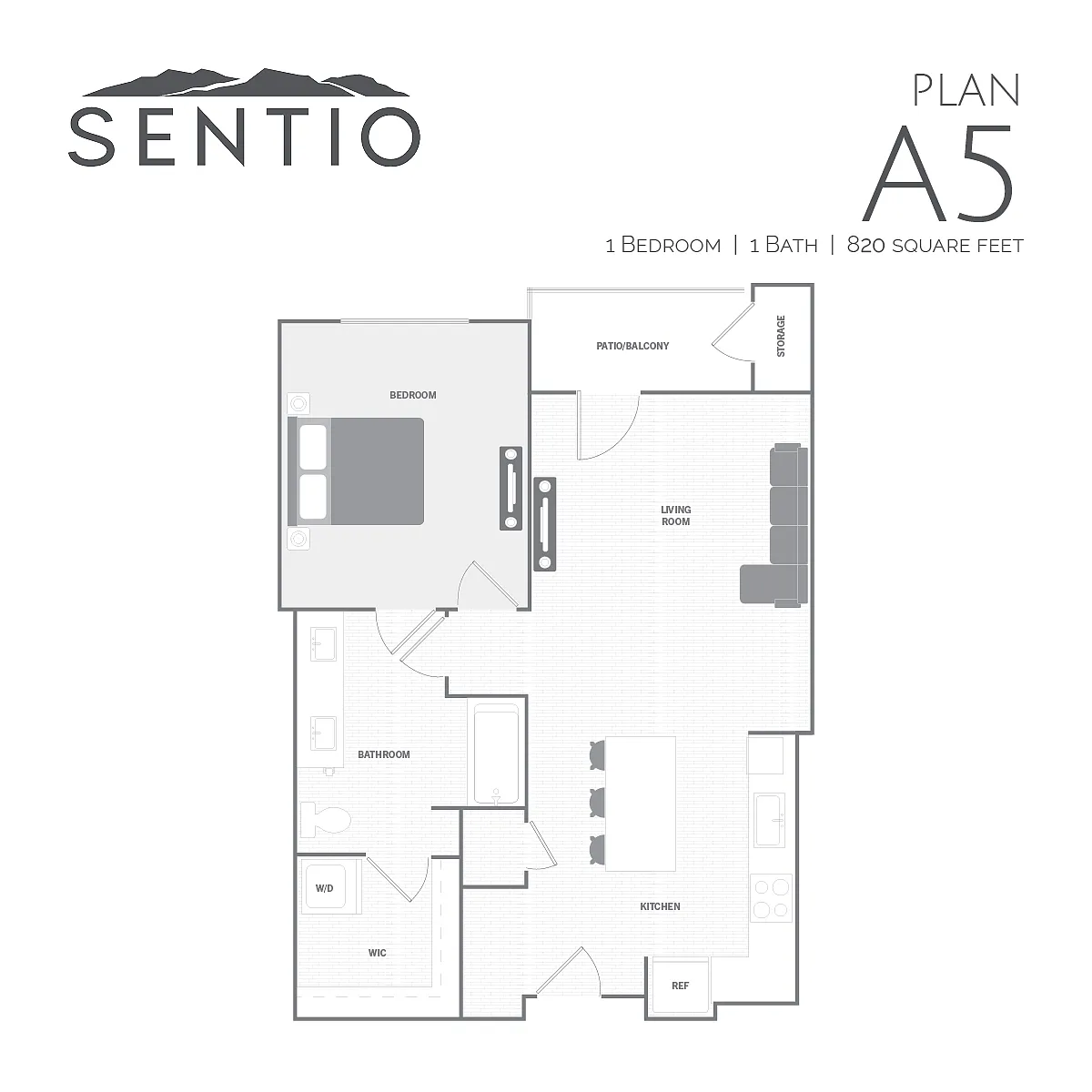 Floor plan 1 Bed/1 Bath
