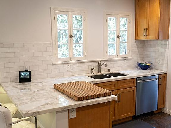 Marble kitchen with under counter lighting