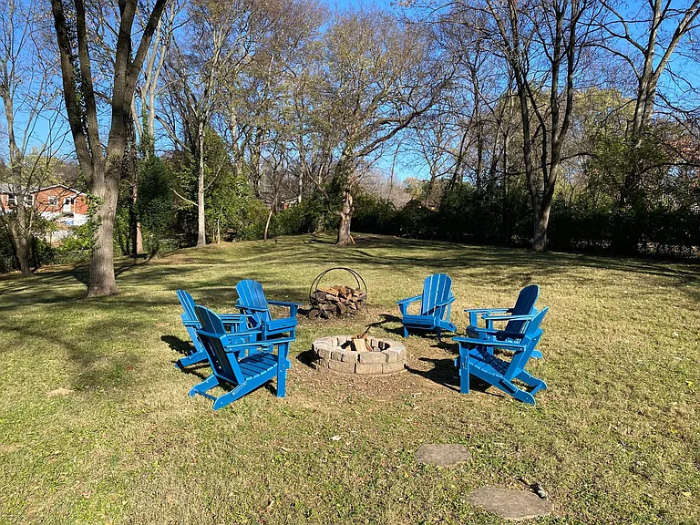 New chairs at fire pit.