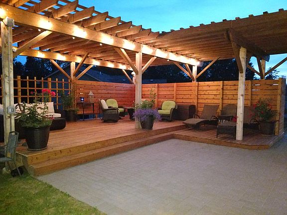 Pergola with lights & power outlets