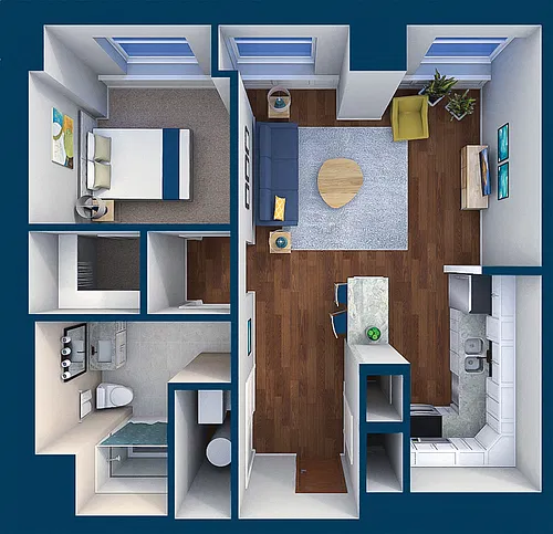 Floor plan Suite Style 06 - 1 Bedroom 1 Bath