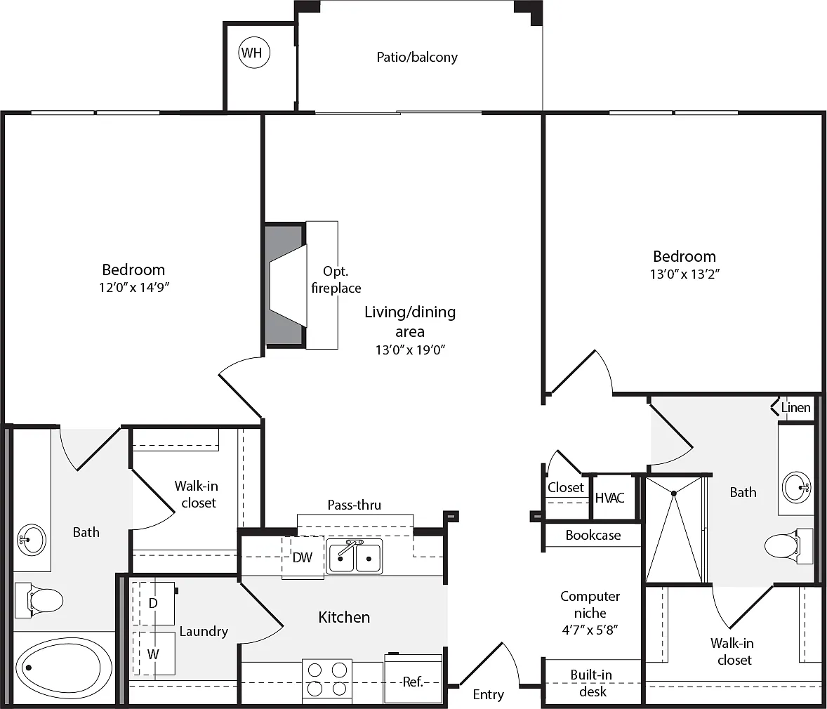 Floor plan 2 Bedrooms E