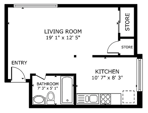 Floor plan Studio Apartment