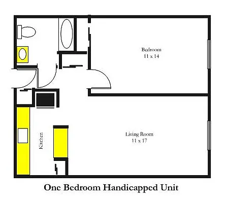Floor plan 1BR - Handicapped
