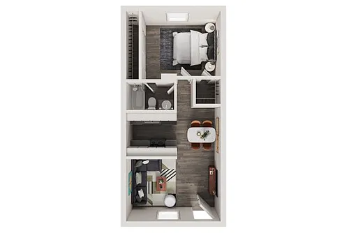 Floor plan 1 bed/1 bath Cedar