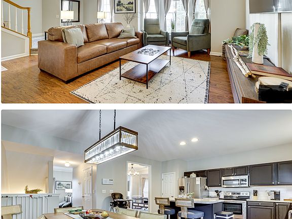 Queen sleeper sofa with comfortable reclining chairs. Large kitchen great for entertaining family.