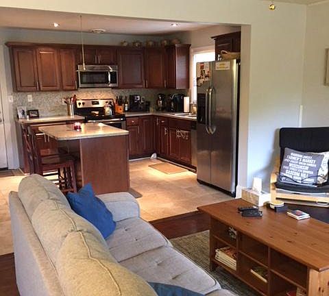 Living room and kitchen