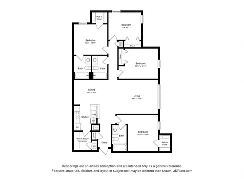 Floor plan Four Bedroom