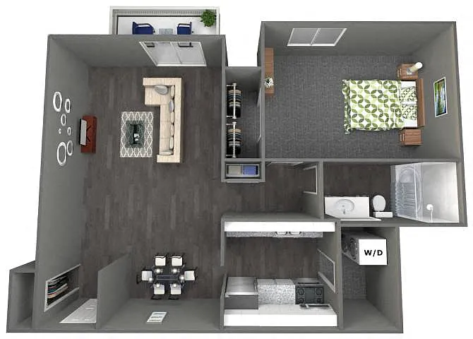 Floor plan 1 Bed 1 Bath