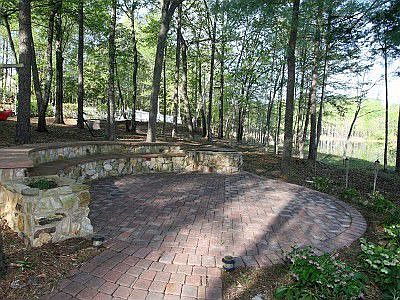 stone patio by the lake