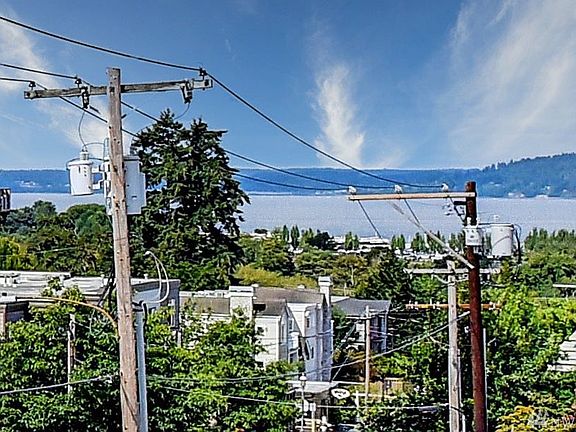 View of the Sound and Olympics from living room and deck.