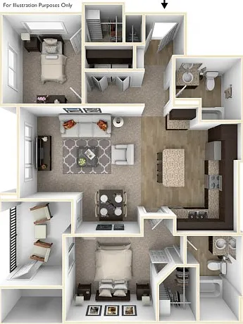 Two Bedroom, Two Bathroom Two Bedroom, Two Bathroom