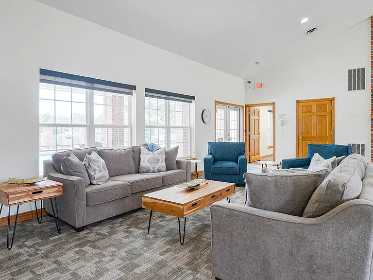 Kick back, relax, and watch some TV in our clubhouse at Williamsburg Park