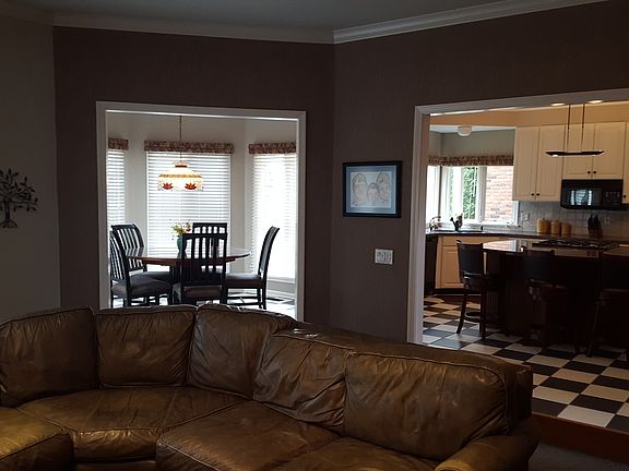 Family room and kitchen