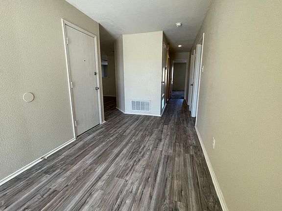 Garage entrance on the left