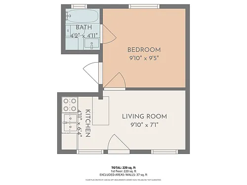 Floor plan 1 Bedroom A