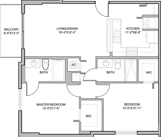 2 Bedroom, 2 Bath 2 Bedroom, 2 Bath