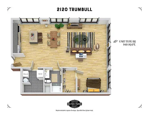 Floor plan 2120 Trumbull - Full Loft