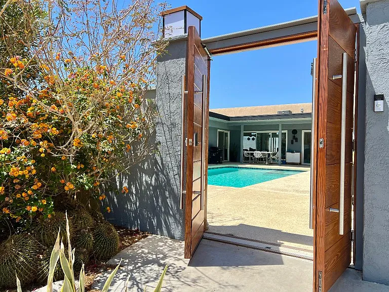 Entrance into the pool courtyard
