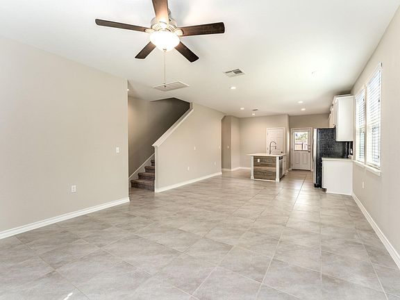 Living area, dining, and kitchen