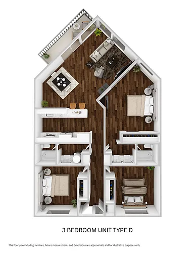 Floor plan Three Bedroom