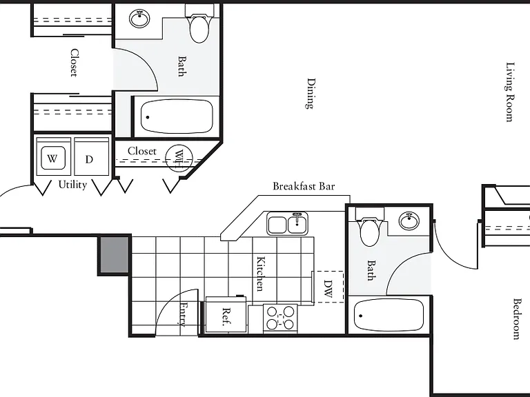 2x2 - G floor plan Novi at Queen Anne