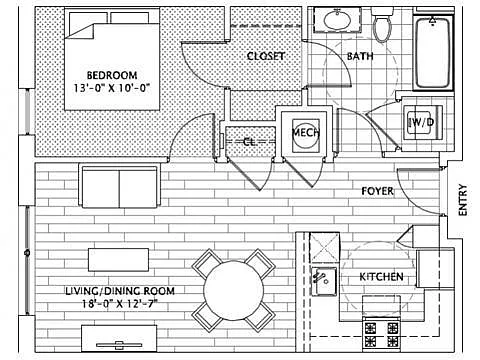 Floor plan One Bedroom