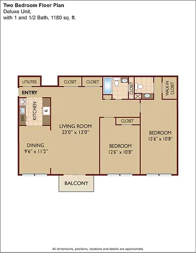 Floor plan $2.78/sq.ft. - Two Bedroom
