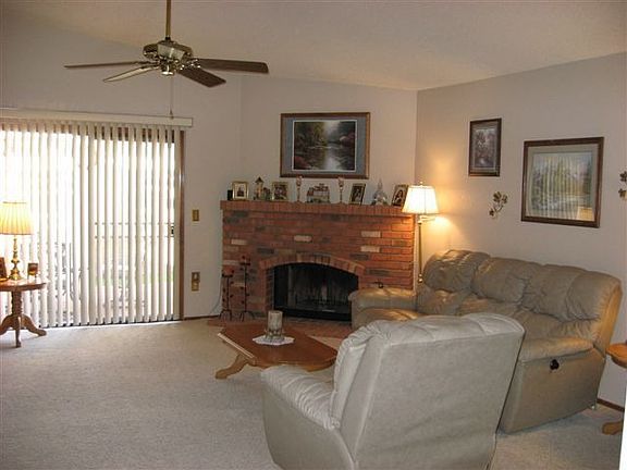 Great room with brick fireplace