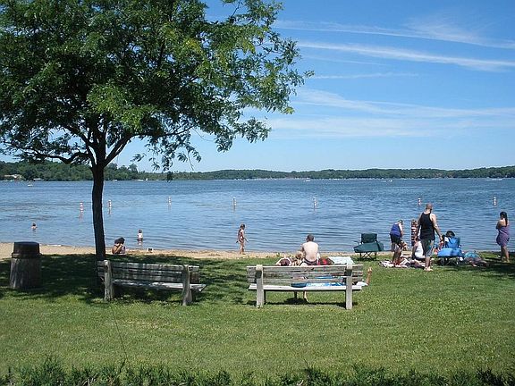 Beach only one block away