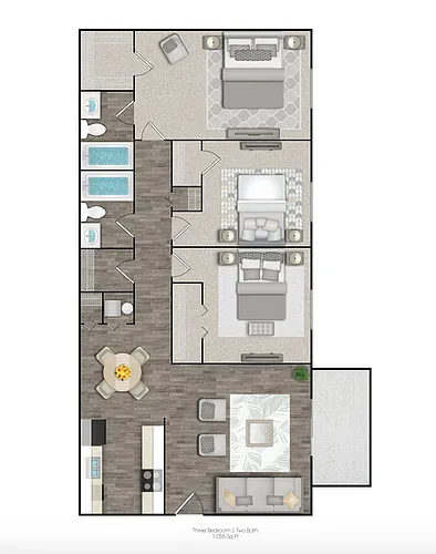 Floor plan Three Bedroom